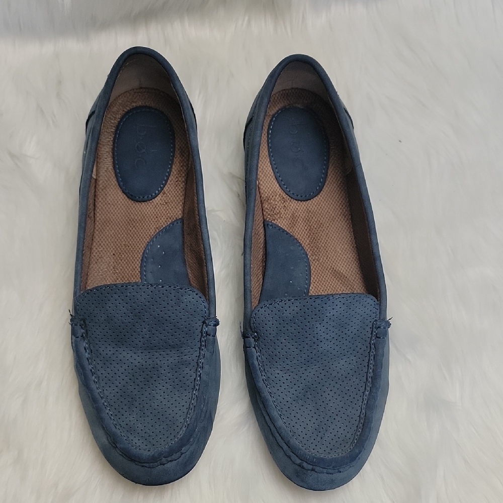 B.O.C Carolee Blue Faux Suede Academia Comfort Preppy Moccasin Driving Loafer - Picture 3 of 14